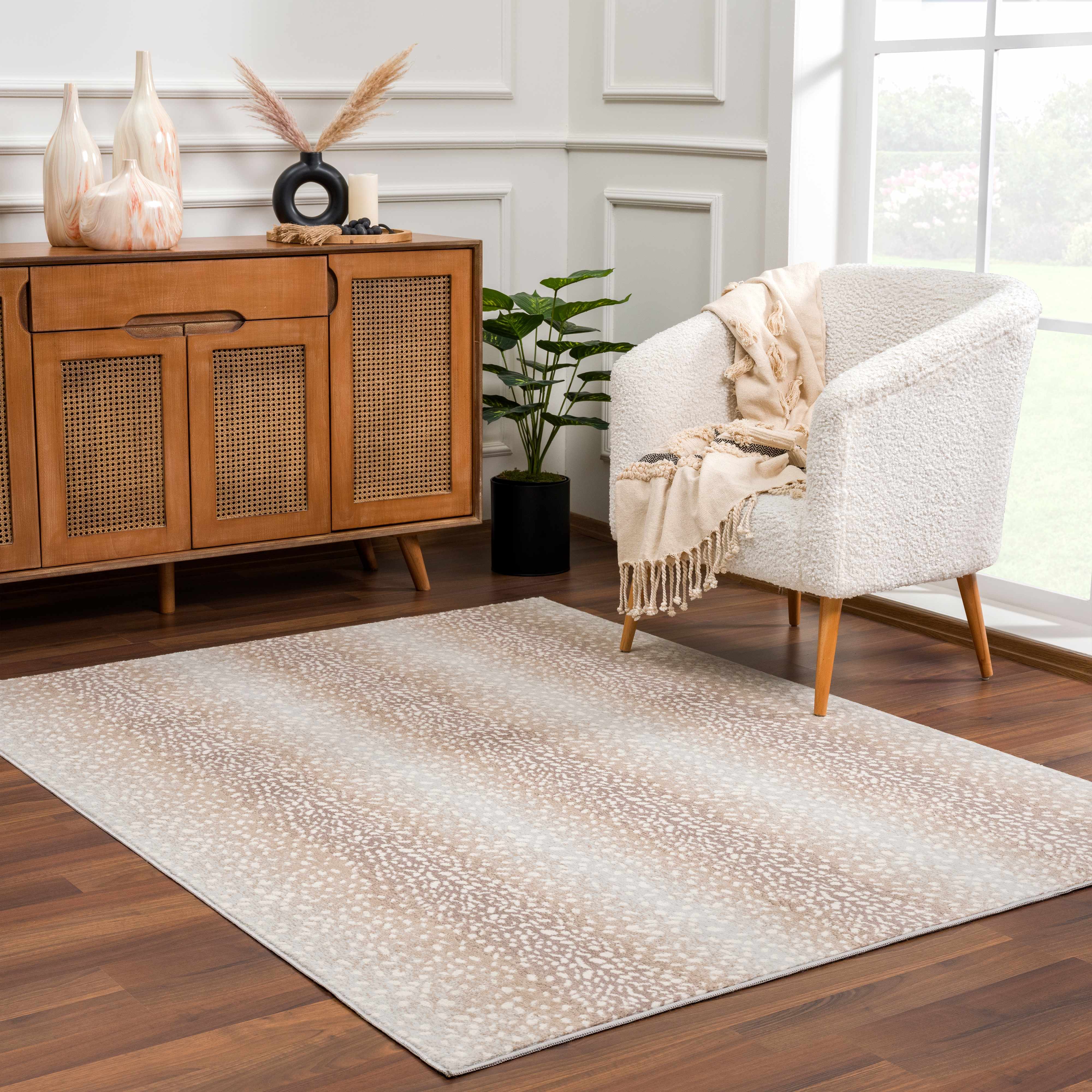 Pointblank Leopard Print Fawn Runner Rug