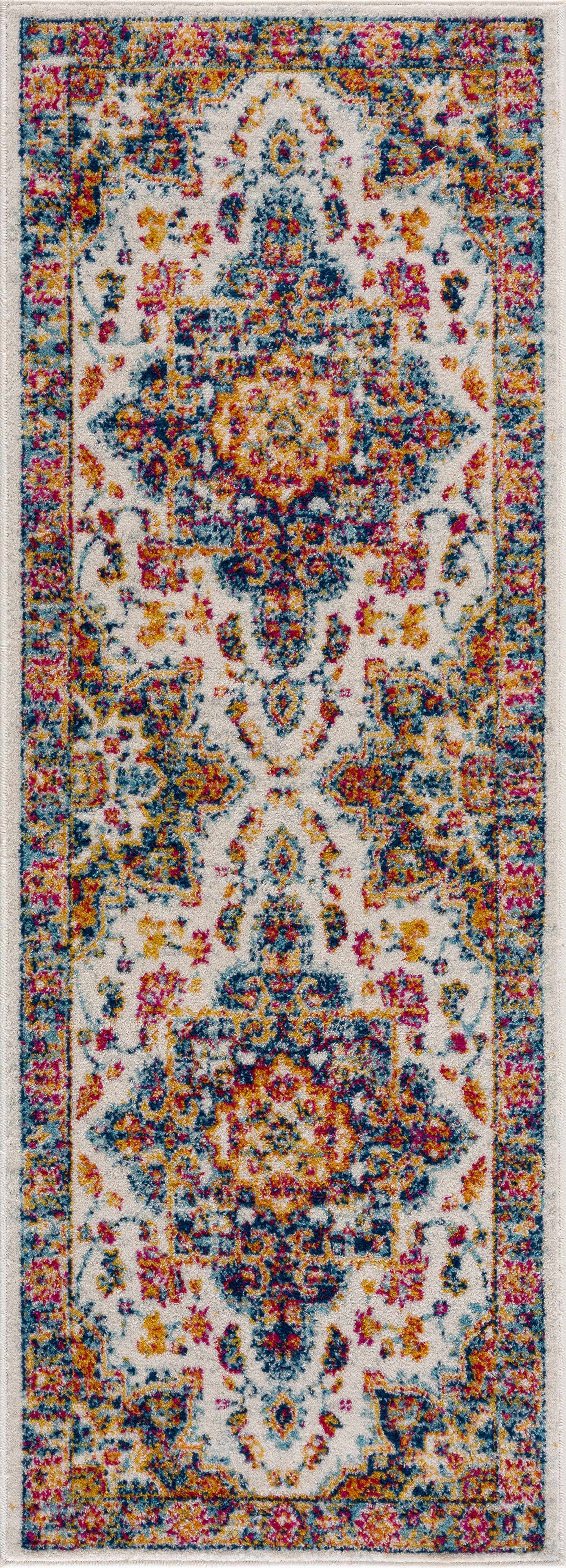 Istanbullu Blue & Orange Runner Rug