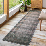 Olive Sariaya Distressed Washable Runner Rug