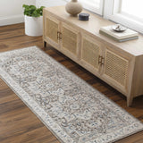 Roho Beige & Blue Washable Runner Rug