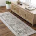 Roho Beige & Blue Washable Runner Rug