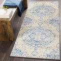 Ivory Teal Ojus Runner Rug