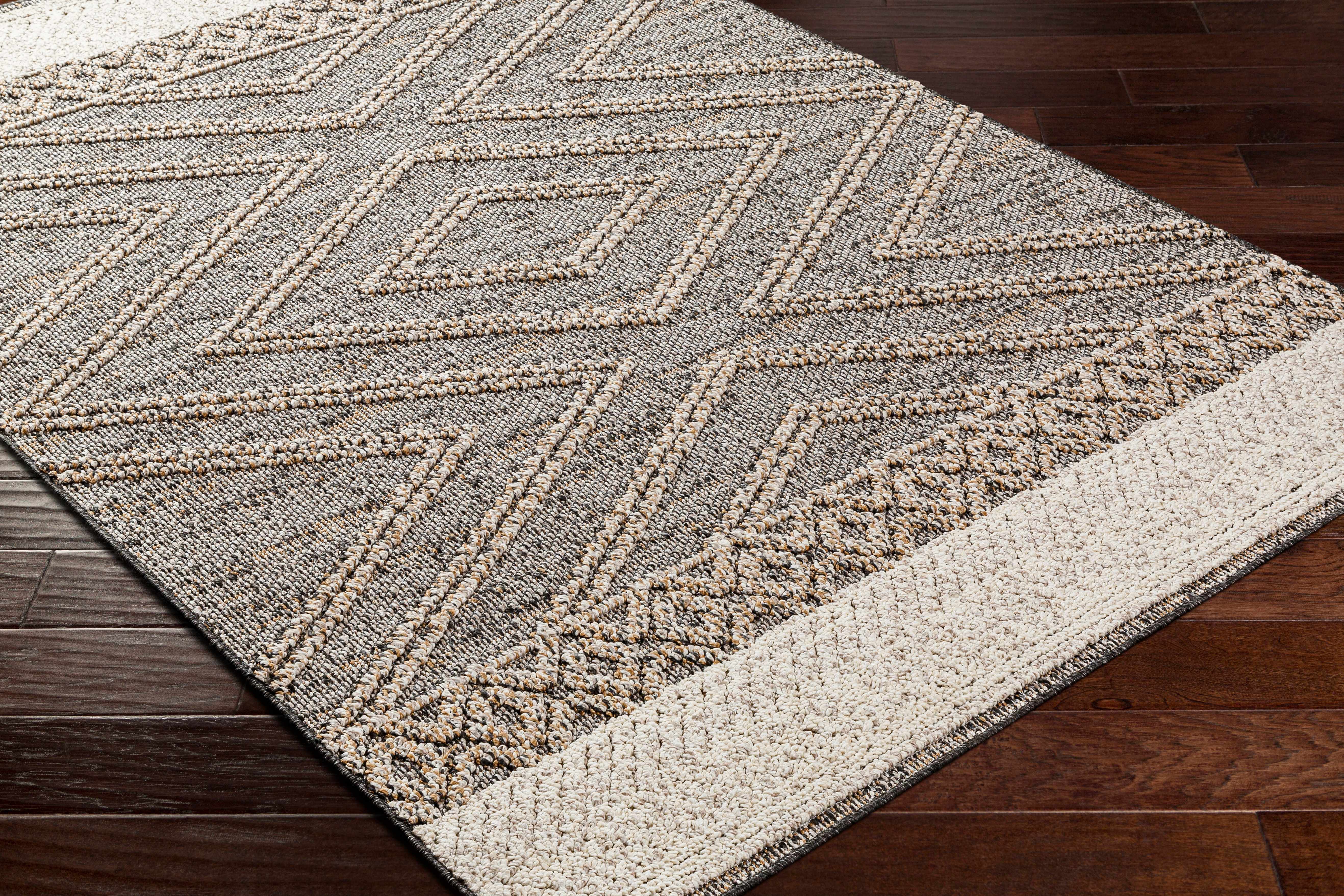 Beige Charcoal Areli Runner Rug