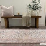 Analu Peach Washable Runner Rug