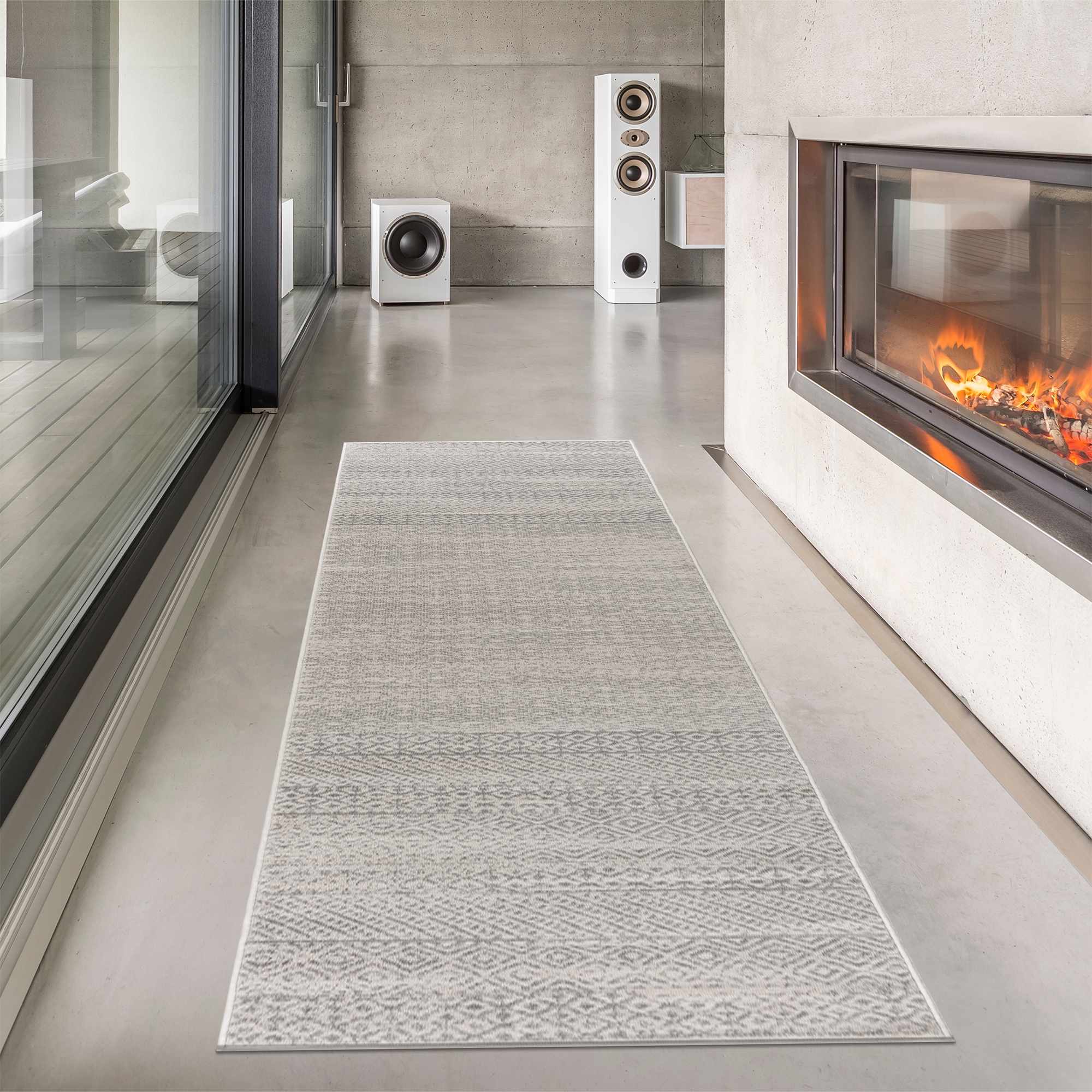 Tigri Aztec Ivory & Gray 2317 Runner Rug
