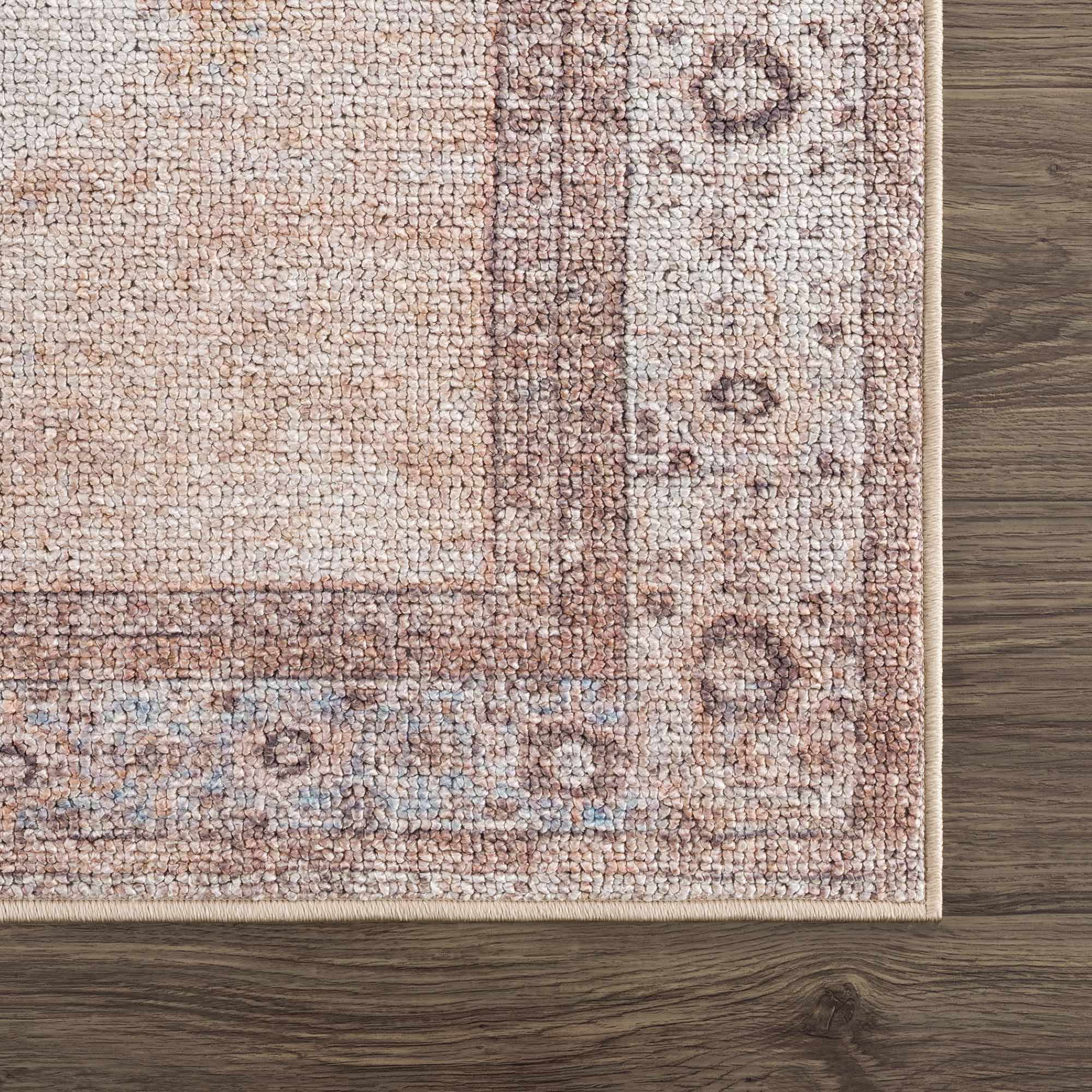 Analu Peach Washable Runner Rug