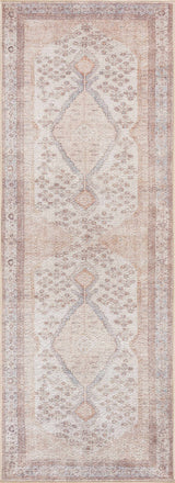 Analu Peach Washable Runner Rug