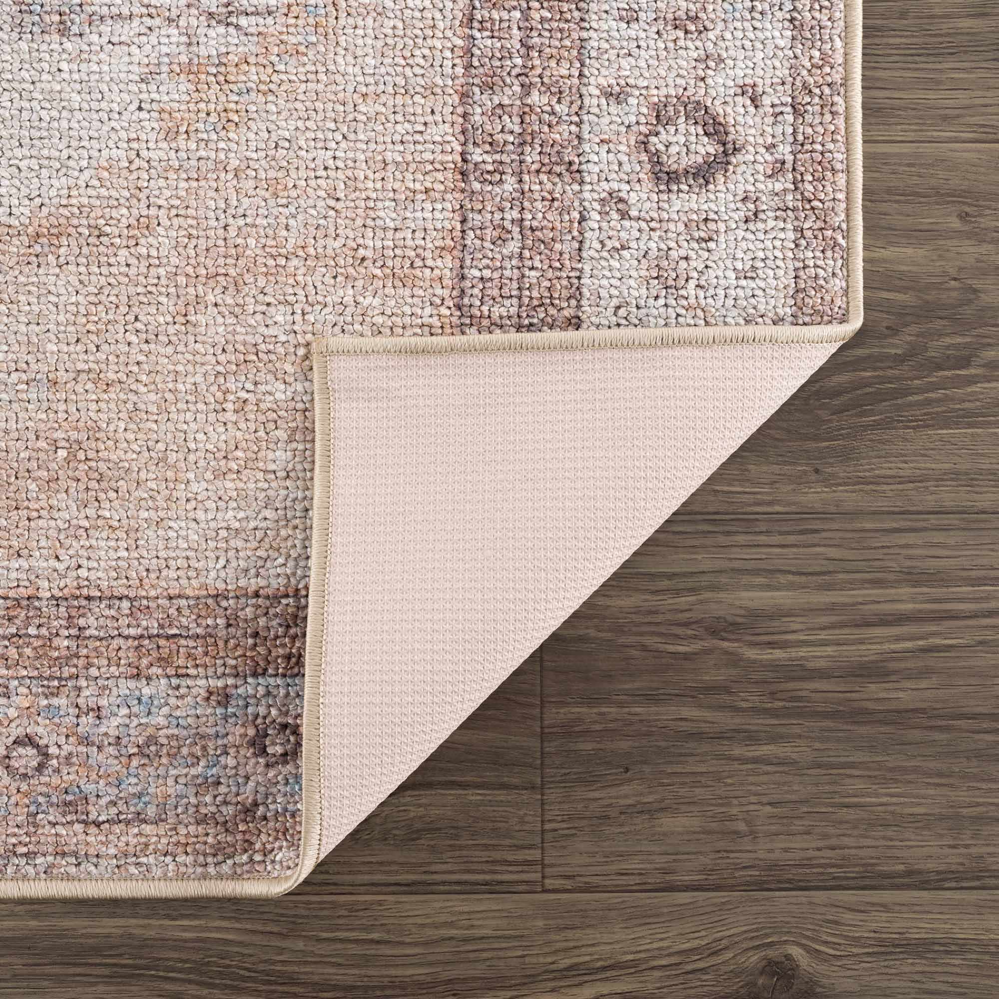 Analu Peach Washable Runner Rug