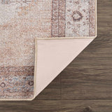 Analu Peach Washable Runner Rug