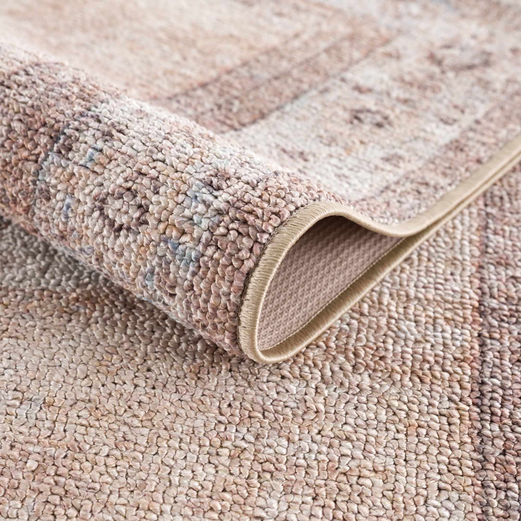Analu Peach Washable Runner Rug