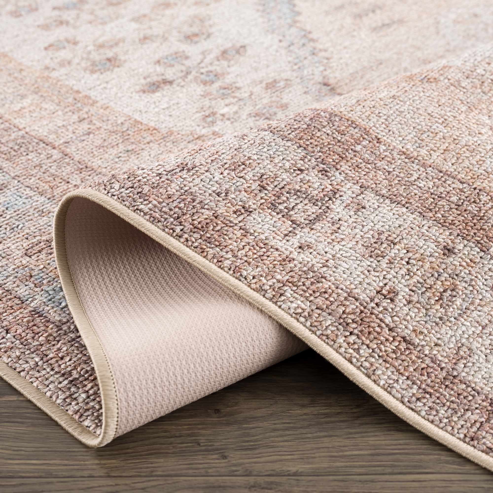 Analu Peach Washable Runner Rug