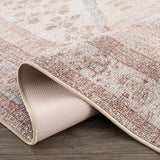 Analu Peach Washable Runner Rug