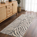 Gray Ecorse Zebra Print 7ft Runner Rug