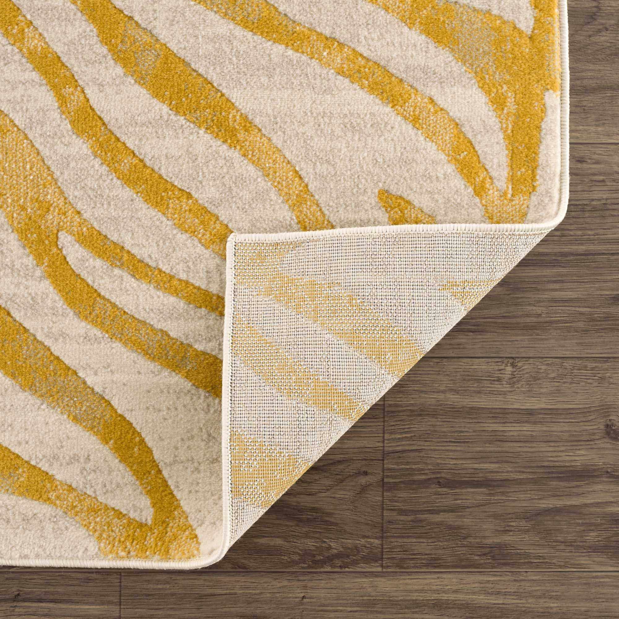 Yellow Terra Zebra Print Runner Rug - Clearance