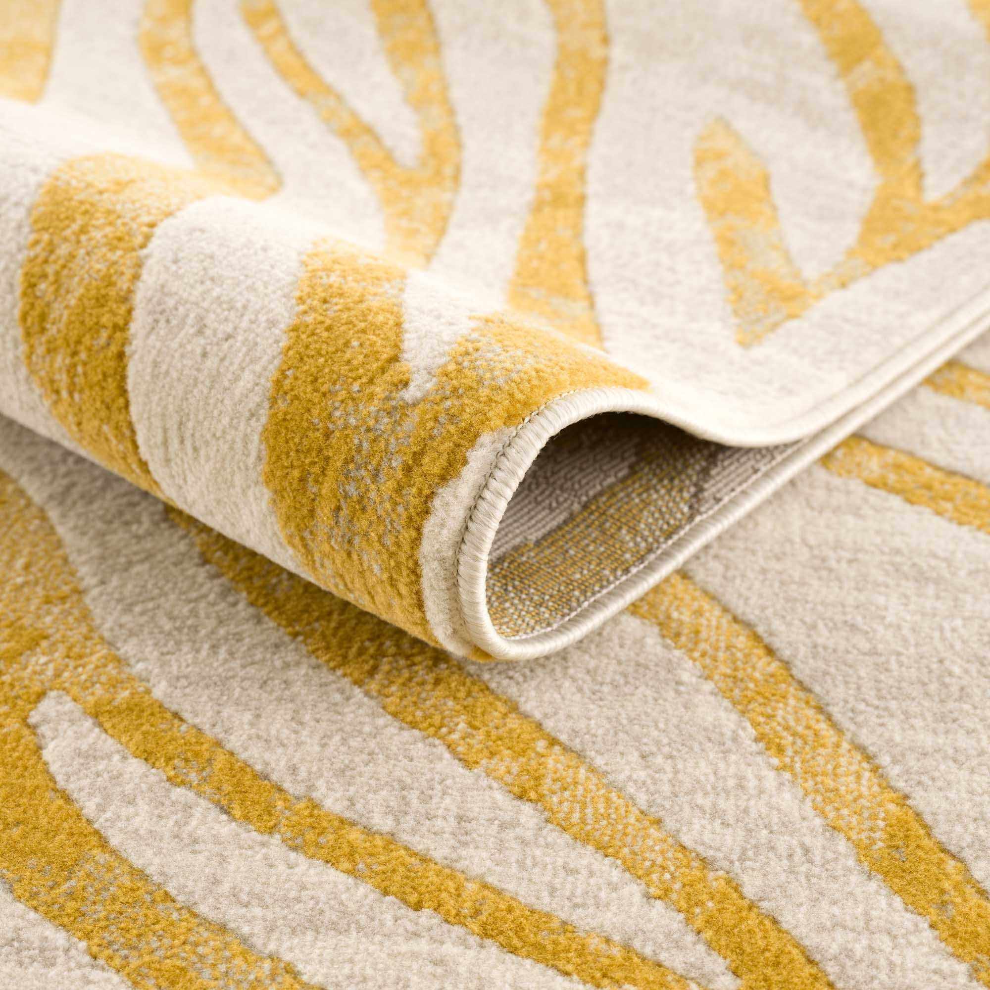 Yellow Terra Zebra Print Runner Rug - Clearance