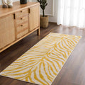 Sold Out - Yellow Terra Zebra Print Runner Rug - Clearance
