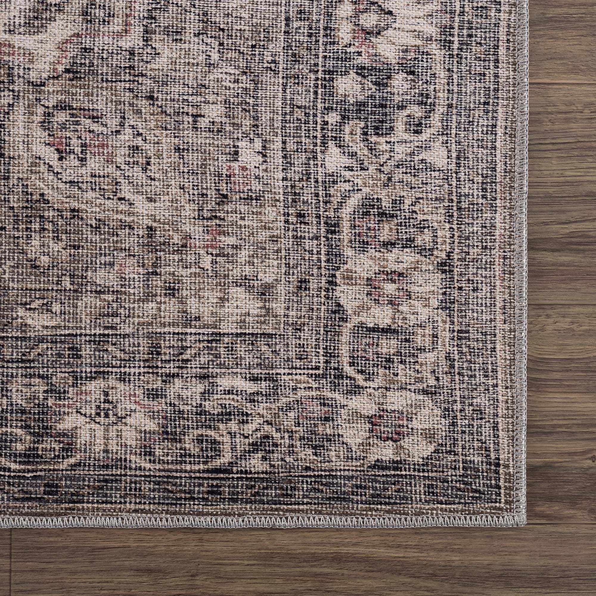 Dusty Sage Greenpoint Medallion Washable Runner Rug