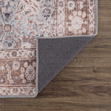 Brown Blue Dauis Vintage Washable Runner Rug - Clearance