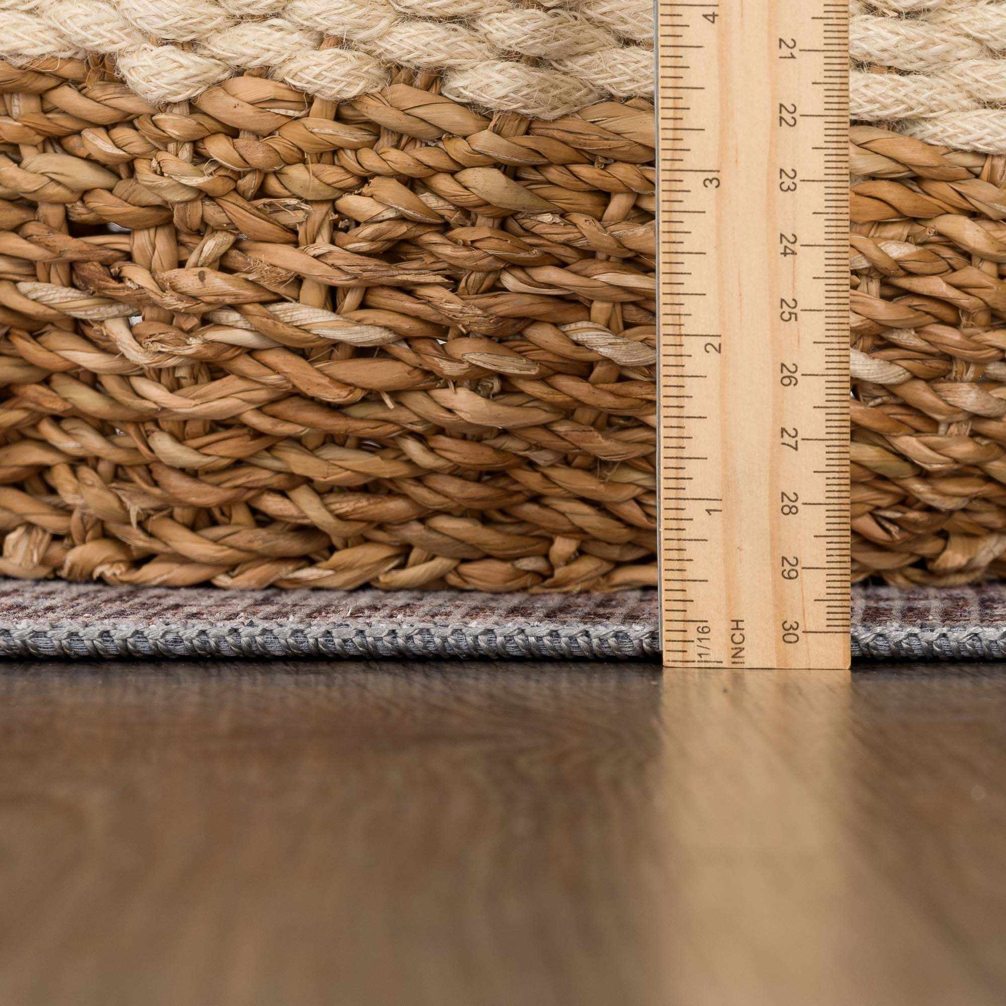 Brown Blue Dauis Vintage Washable Runner Rug - Clearance