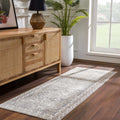 Brend Taupe Medallion Runner Rug