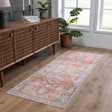 Rust Eira Distressed Vintage Washable Runner Rug - Clearance