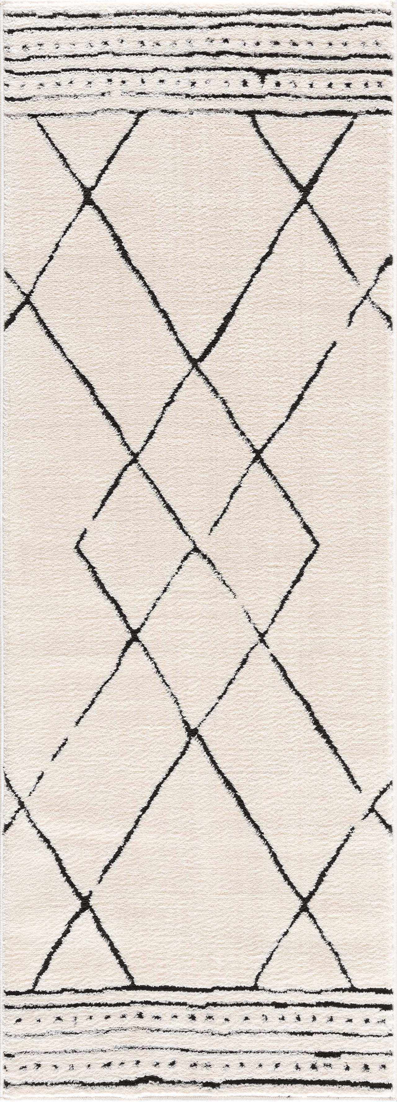 Keone Black & White Runner Rug