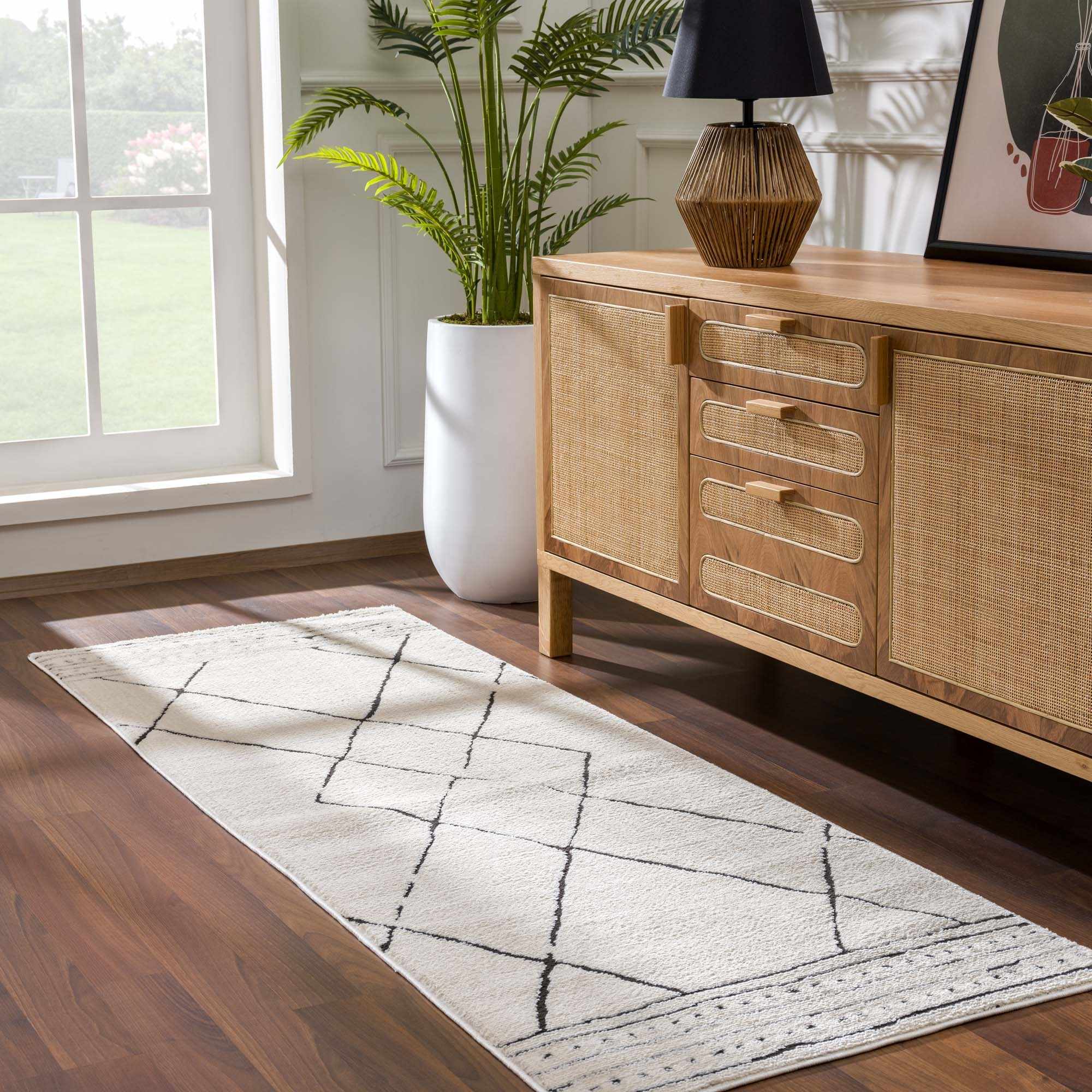 Keone Black & White Runner Rug