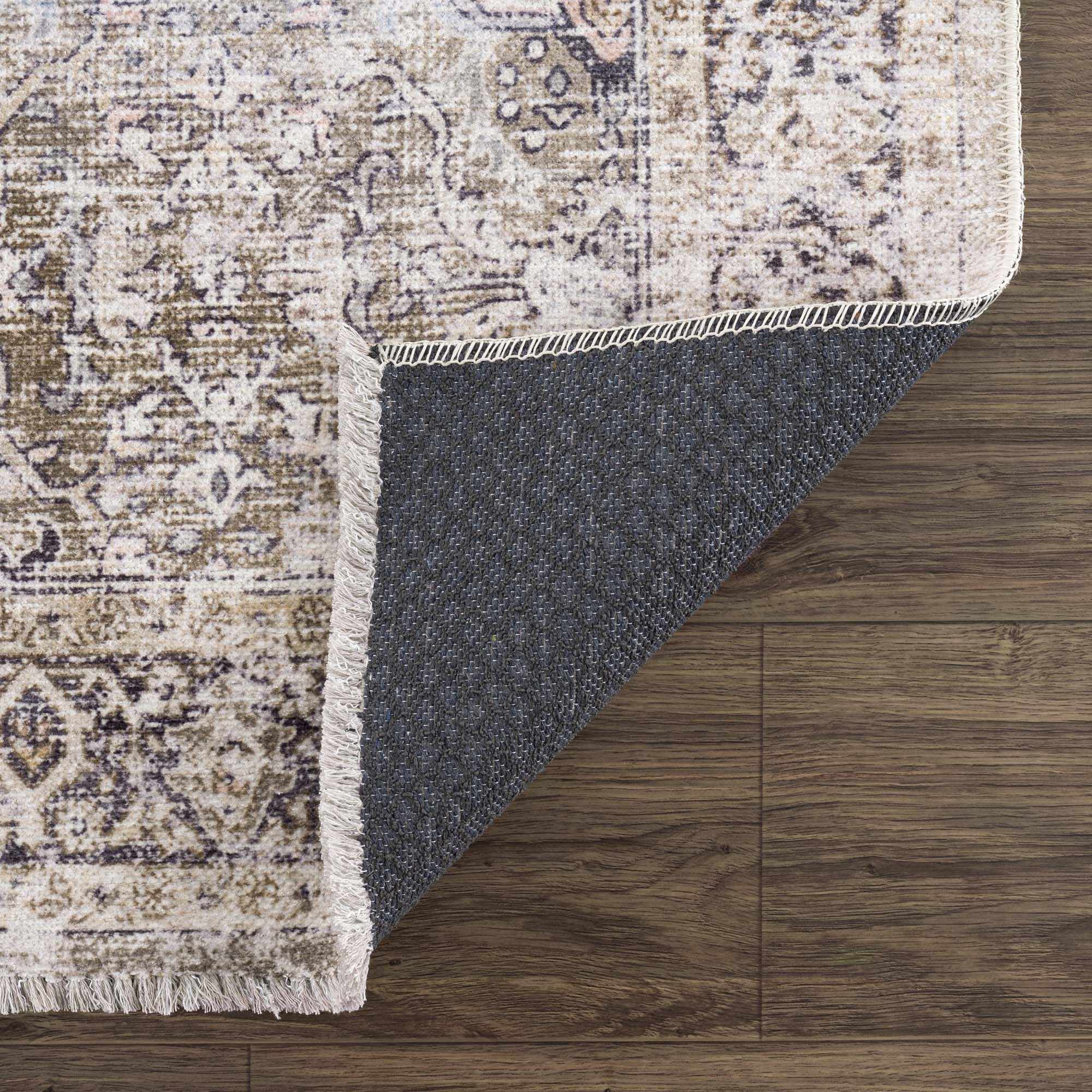 Olive Holi-2304 Washable Runner Rug