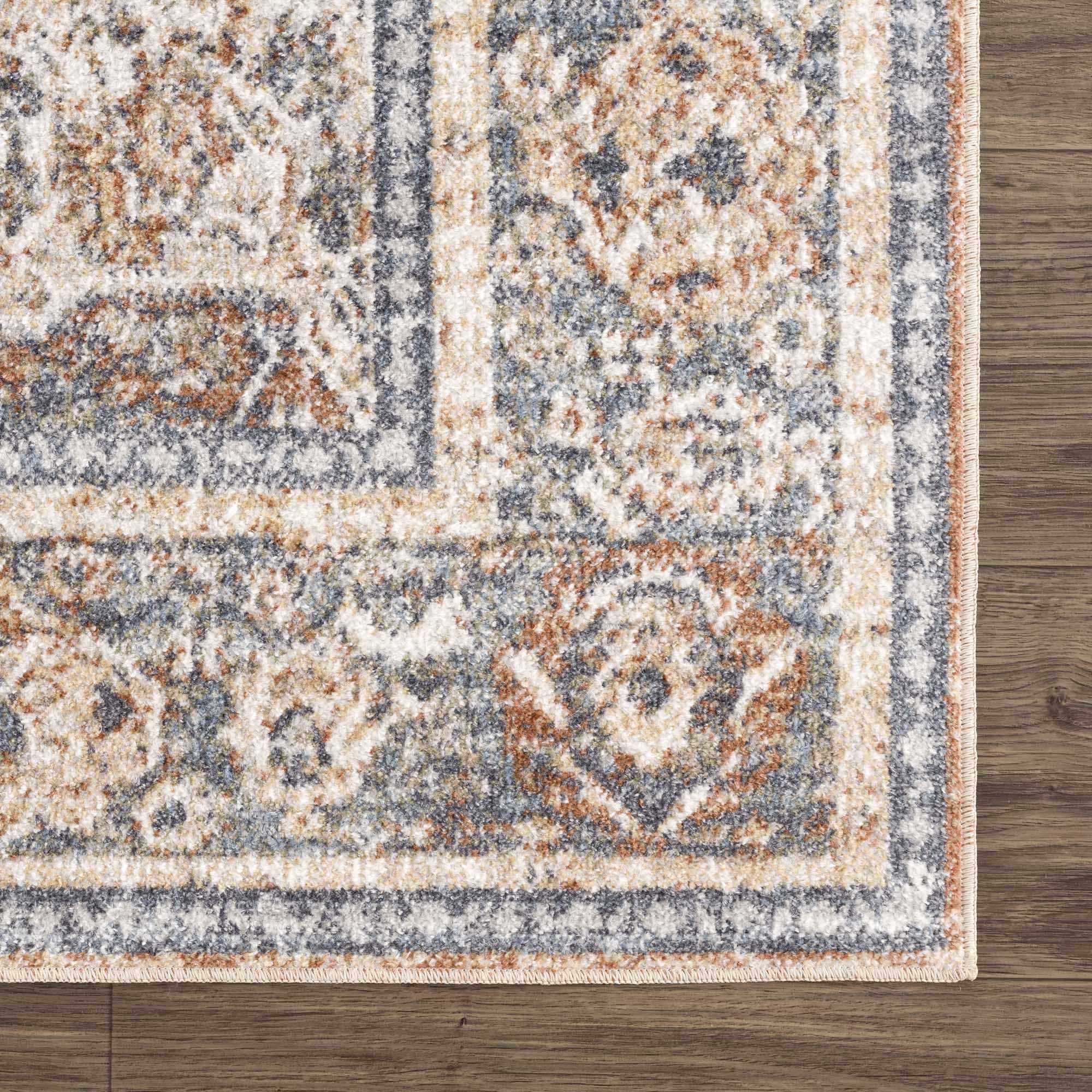Arias Beige Blue Washable Runner Rug