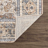 Arias Beige Blue Washable Runner Rug