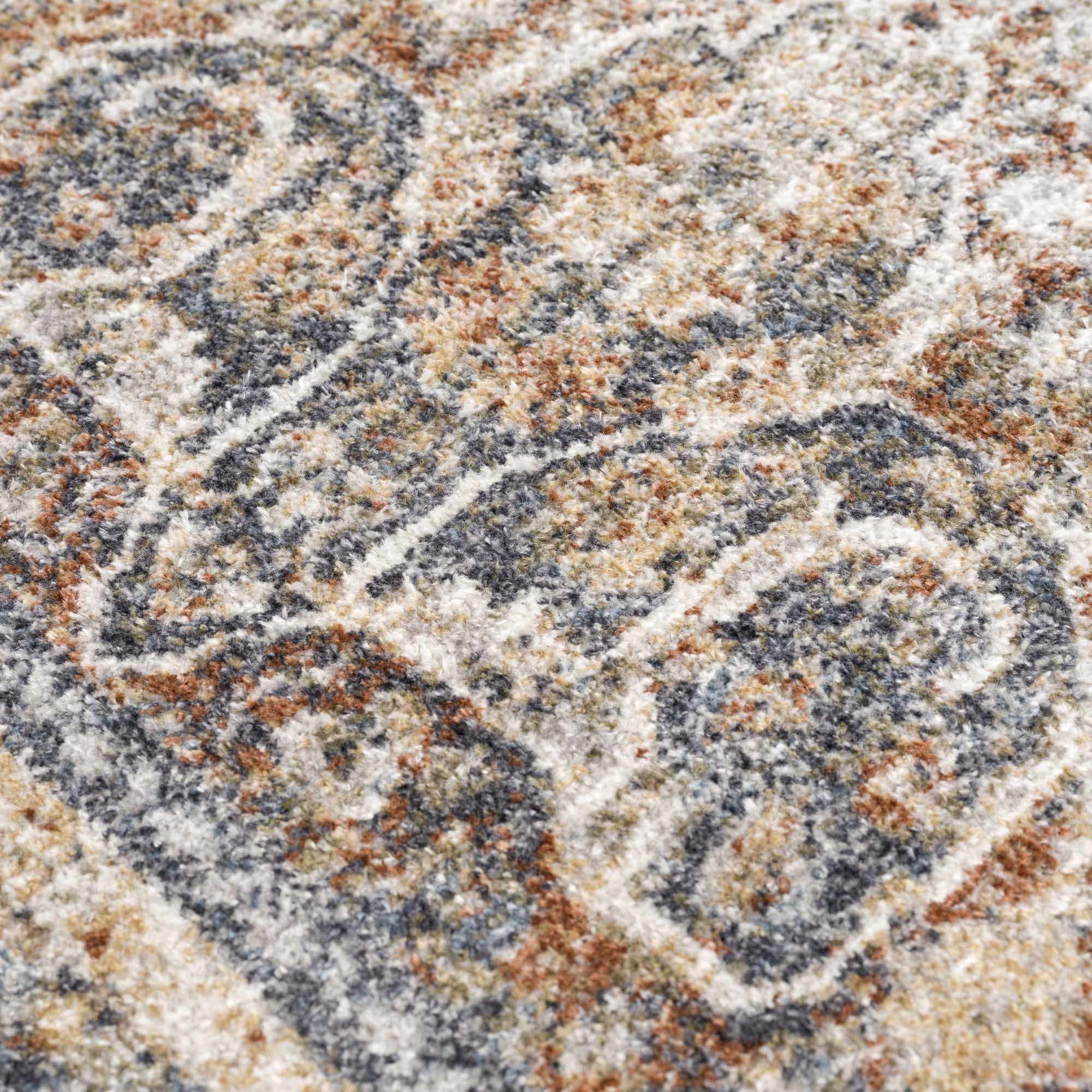 Arias Beige Blue Washable Runner Rug