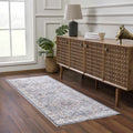 Aurum Blue & Beige Washable Runner Rug - Clearance
