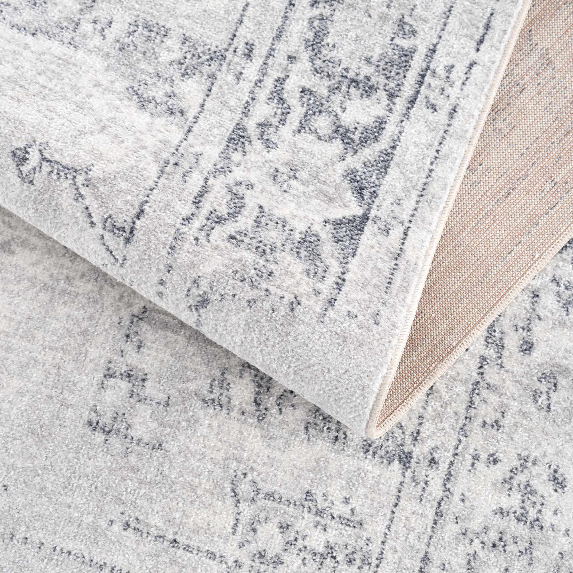 Akram Cream & Antrasit Washable Runner Rug