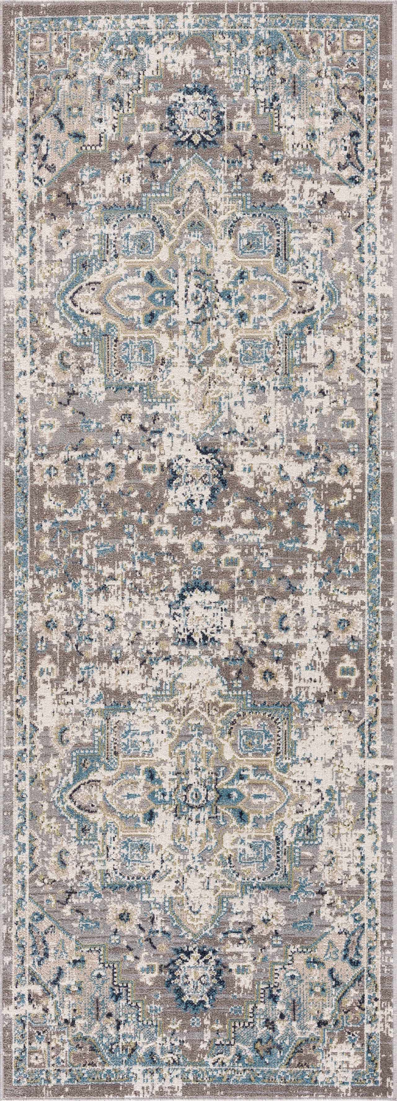 Cabacungan Gray & Blue Washable Runner Rug