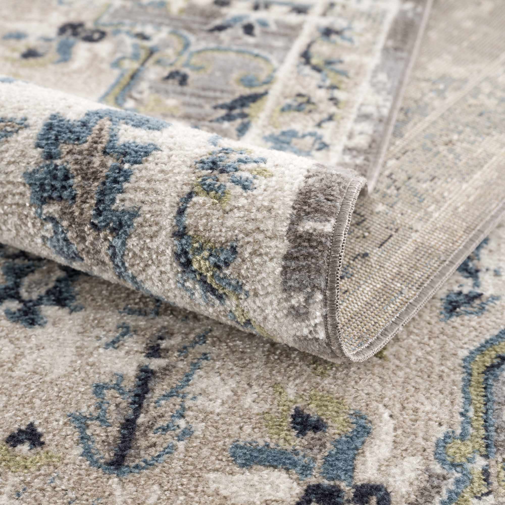 Cabacungan Gray & Blue Washable Runner Rug