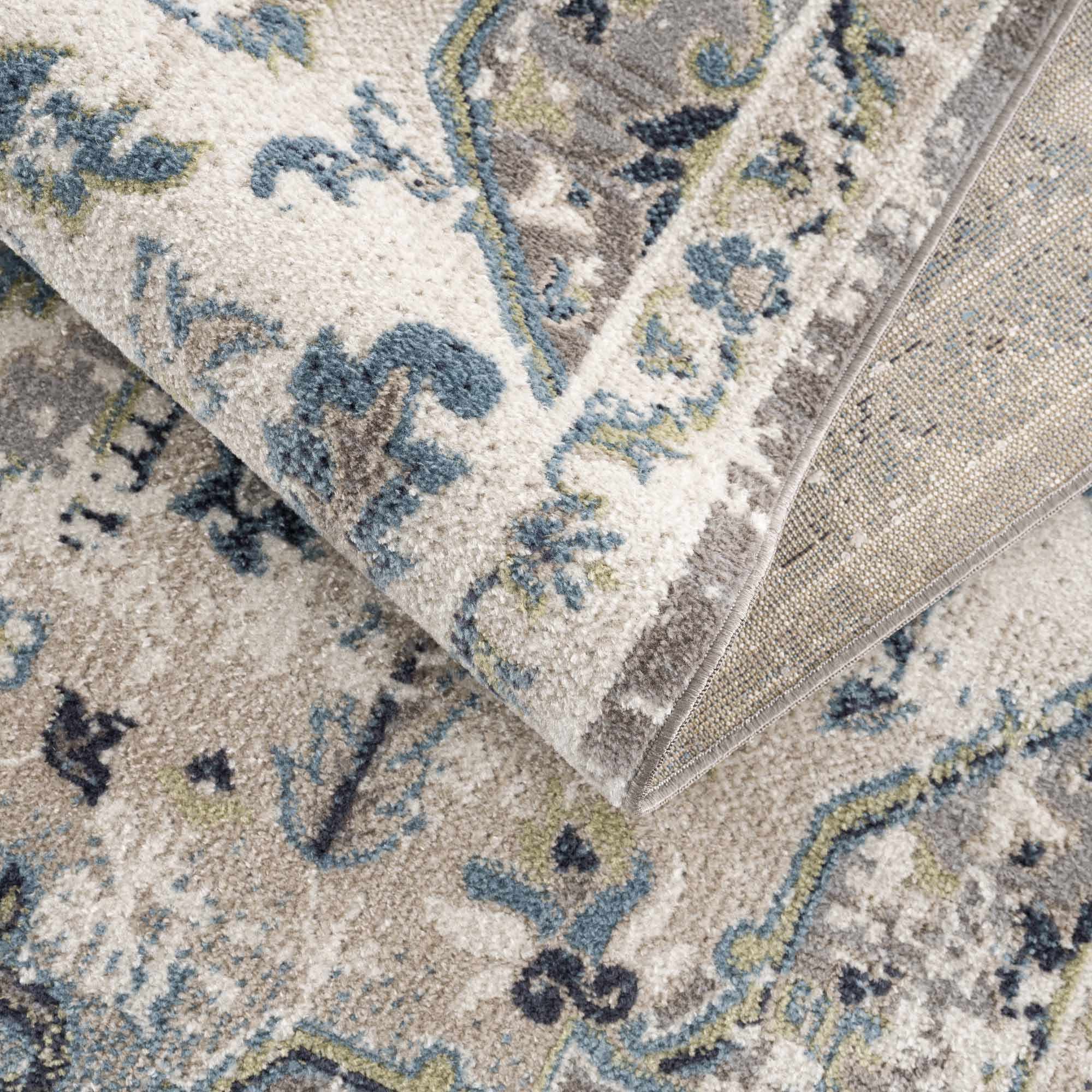 Cabacungan Gray & Blue Washable Runner Rug