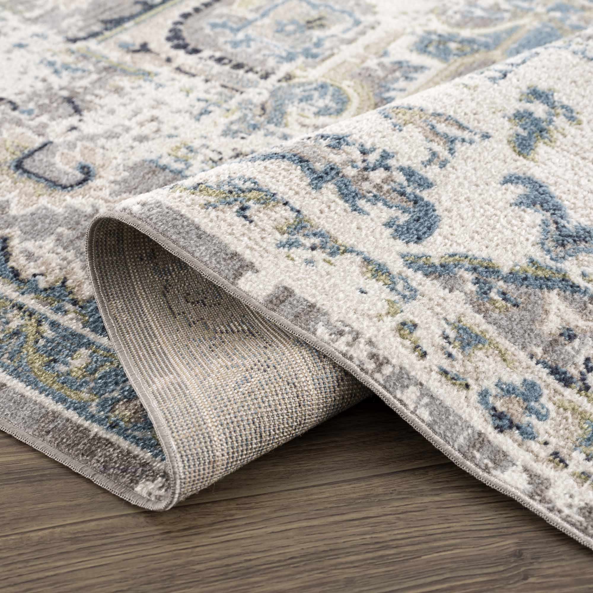 Cabacungan Gray & Blue Washable Runner Rug