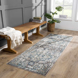 Cabacungan Gray & Blue Washable Runner Rug