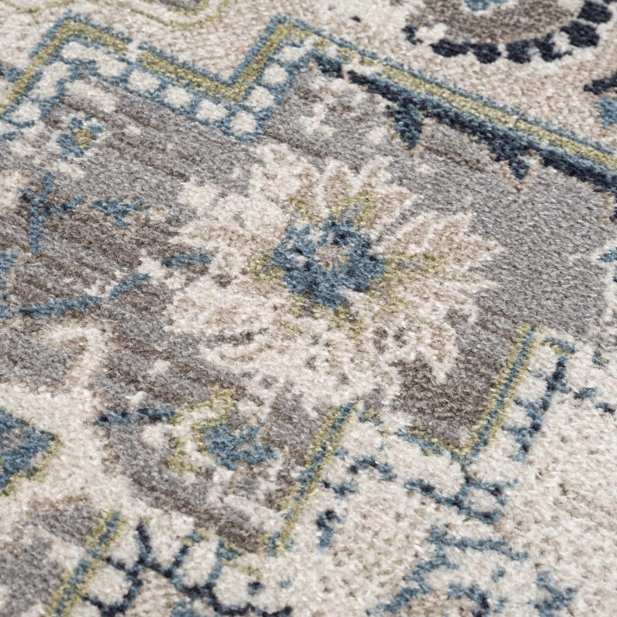 Cabacungan Gray & Blue Washable Runner Rug