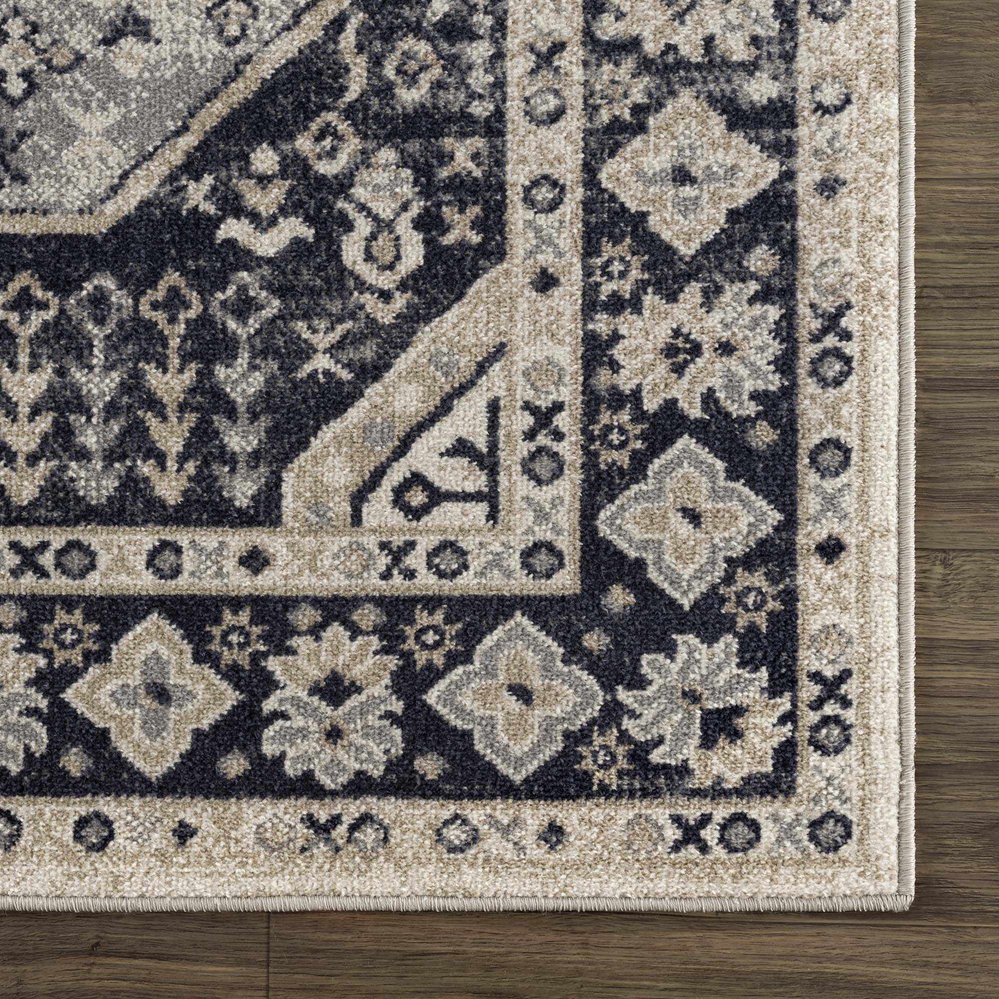 Cabacungan Cream & Gray Washable Runner Rug