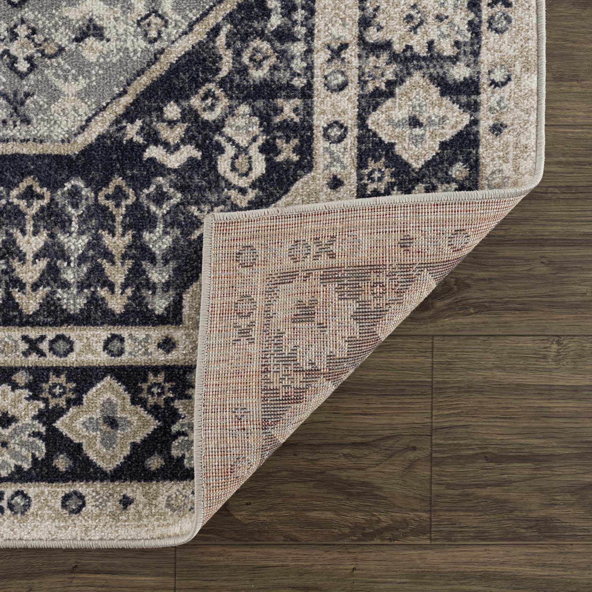Cabacungan Cream & Gray Washable Runner Rug