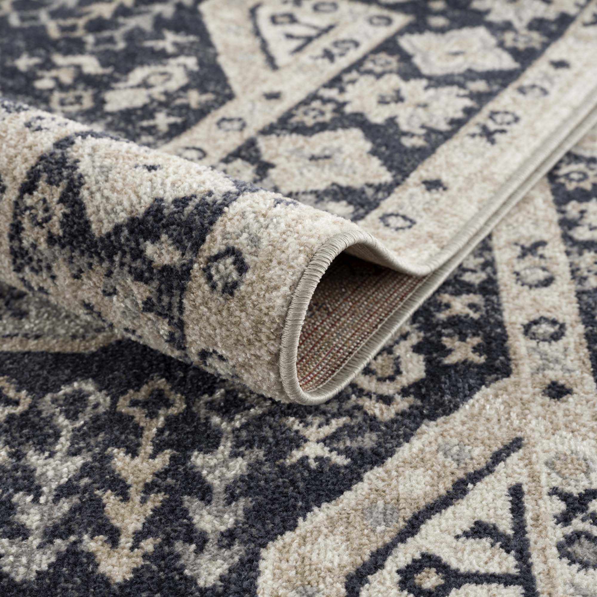 Cabacungan Cream & Gray Washable Runner Rug