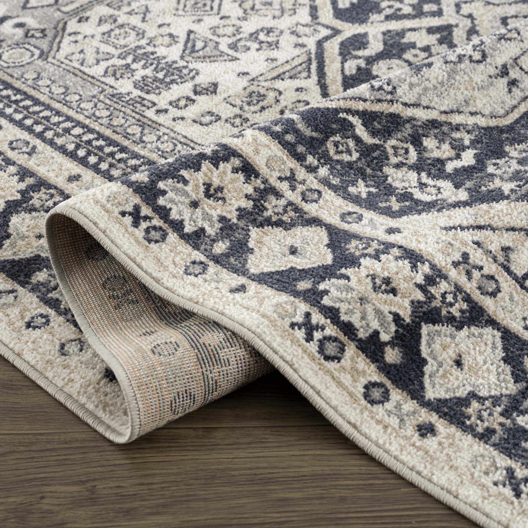 Cabacungan Cream & Gray Washable Runner Rug