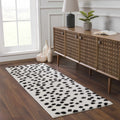 Cansu Black & White Dotted Runner Rug