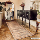 Rust Maligaya Distressed Washable Runner Rug - Clearance