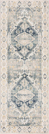 Brend Blue Medallion Runner Rug