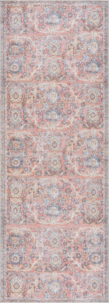 Urpi Rose & Blue Washable Runner Rug - Clearance