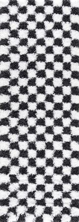 Atira Black & White Checkered Runner Rug
