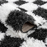 Atira Black & White Checkered Runner Rug