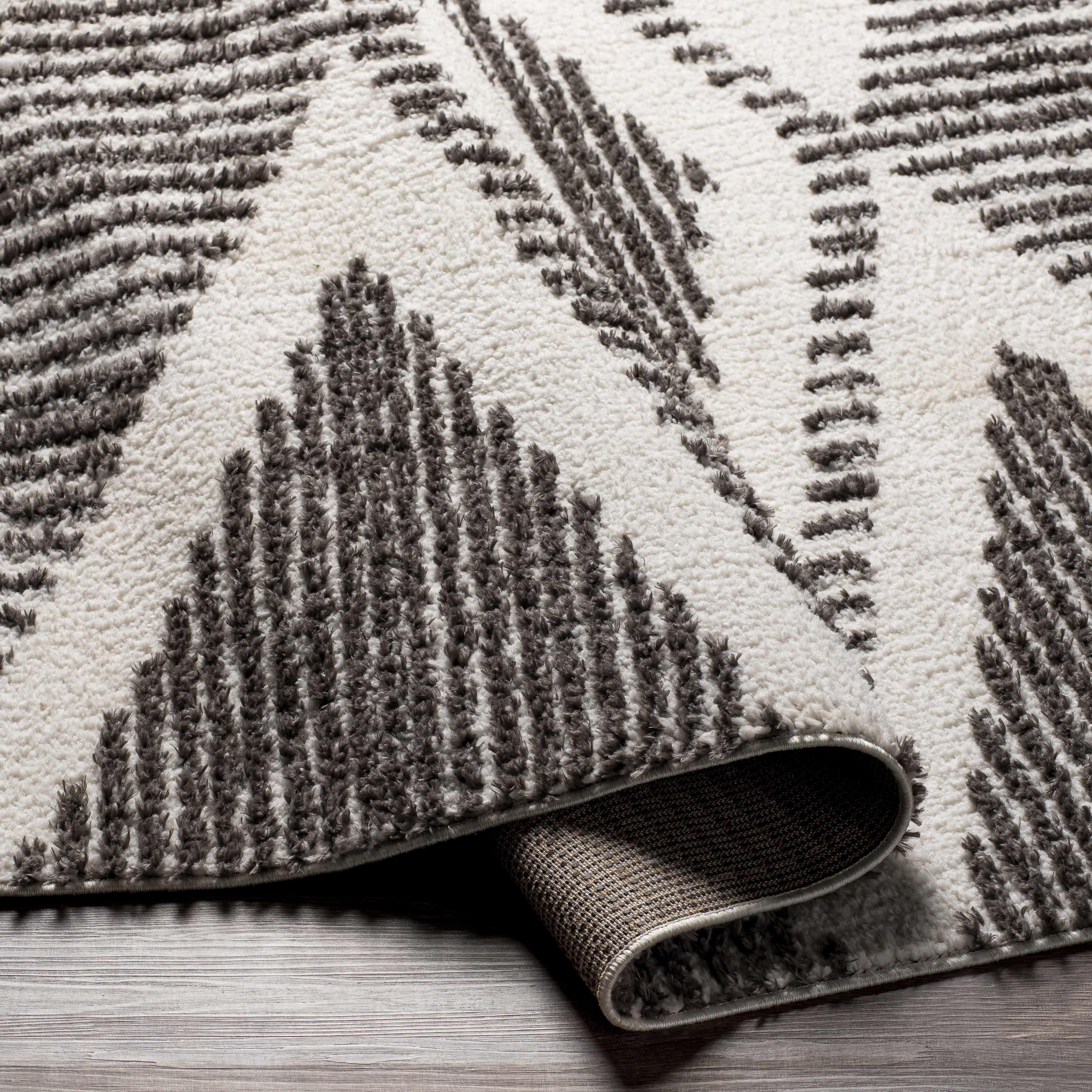 Claver Charcoal & Cream Runner Rug